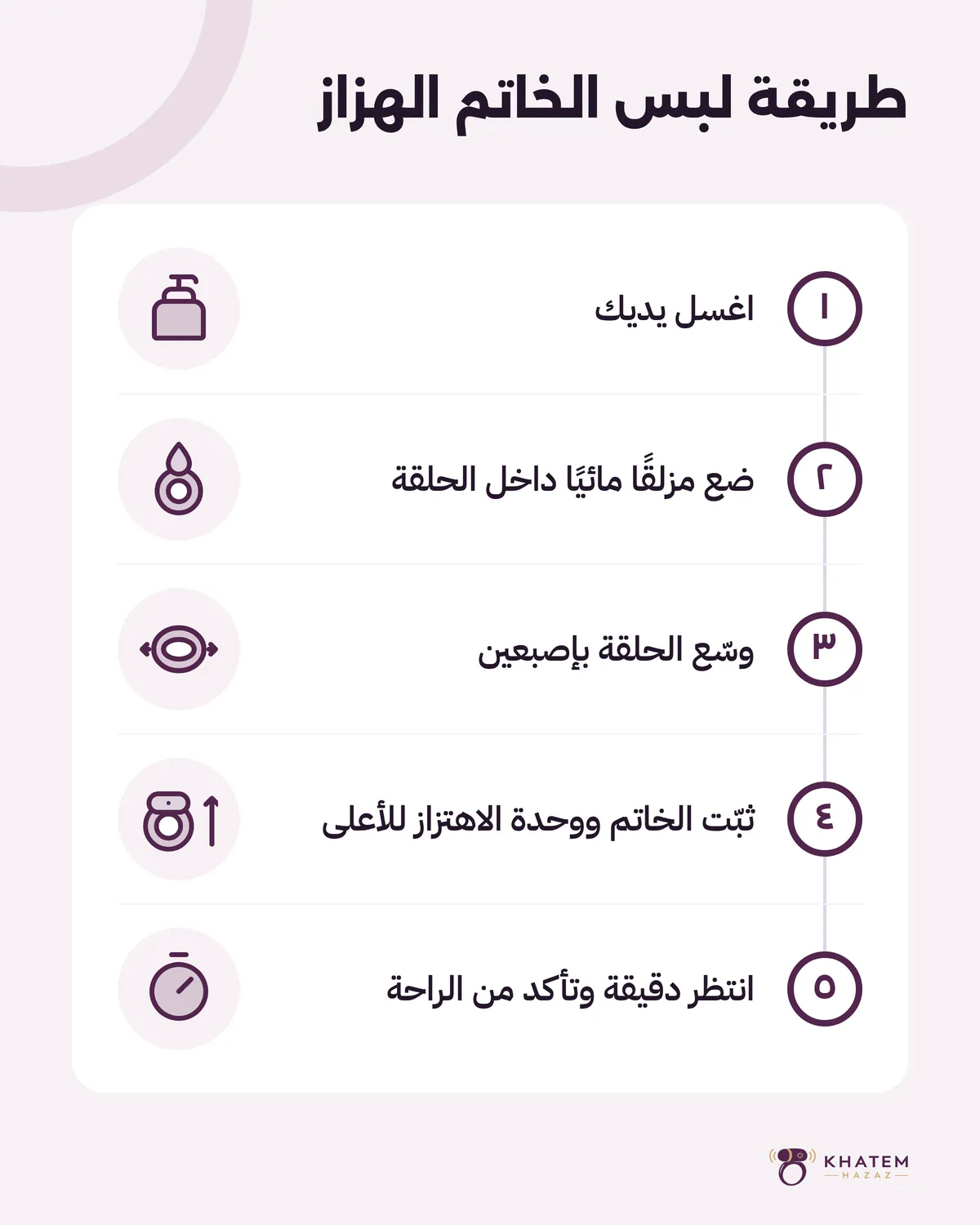طريقة استخدام الخاتم الهزاز: خطوات اللبس الخمس